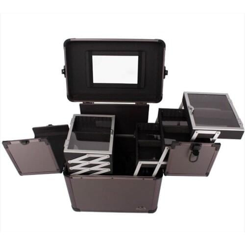EMS Free Shipping Professional Cosmetic Salon Makeup Beauty Case Trolley makeup box