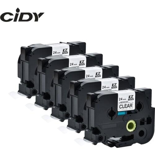 CIDY 5pcs Compatible p touch laminated tze 151 tz151 tz 151 tze151 tape 24mm Tape tze-151 tz-151 for brother printers