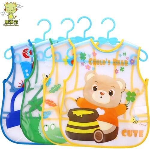 Baby Bibs Waterproof EVA Silicone Children Boy Girl Infants Burp Clothes Toddler Self Feeding CareWaterproof Drool