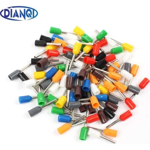 DIANQI E0508 Tube insulating Insulated terminals 0.5MM2 Cable Wire Connector Insulating Crimp Terminal 100PCS/Pack Connector E