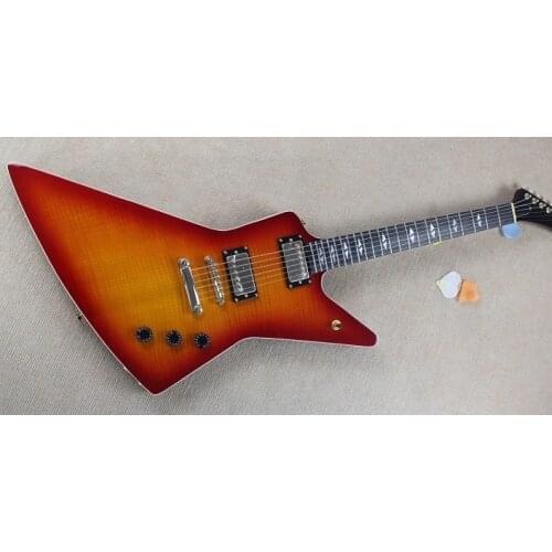 Special shaped goose shaped electric guitar tiger Maple veneer CS color can be customized, free delivery