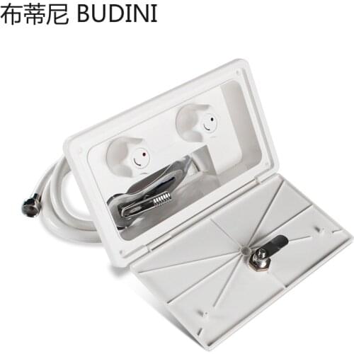 White RV Exterior Shower Box Kit with Lock Boat Marine Camper Motorhome Caravan Accessories TYTXRV