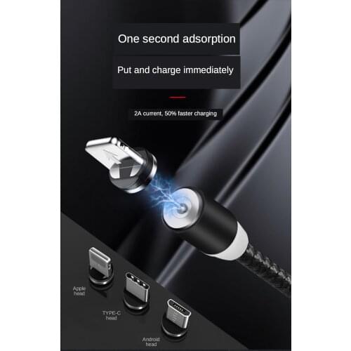 Ephonefix Magnetic High quality 2A USB mobile-phone fast charger data For iOS/Type-C/Micro USB long Cord Charge
