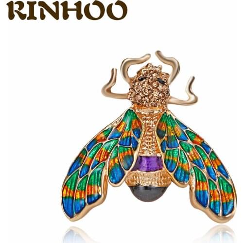 Fashionable Rhinestone Bee Brooches Gifts for Women Cute Bee Animal Brooch Enamel Pin Small Insects Jewelry Scarf Clip Brooch