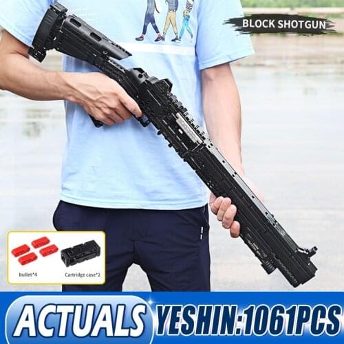 Mould King 14003 MOC M4 Super 90 Weapon Automatic Gun Model Building Blocks Bricks Kids Birthday Gifts Boy Toys