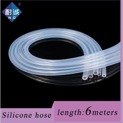 6M long Free shipping transparent VMQ Food Grade silicone tube antifreeze hose Drinking water pipe ID 2 3 4 5 6 7 8 10 mm