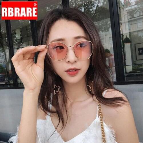 RBRARE New 2021 Alloy Frame Sunglasses Women Luxury Vintage Gradient Irregular Metal Glasses Retro Oculos De Sol Feminino UV400