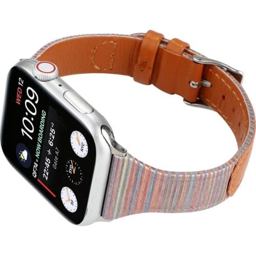 Band For Apple Watch Series 5/4/3/2/1 38mm 42mm 40mm 44mm Leather Breathable Bracelet wrist Strap Sport Loop for iwatch series