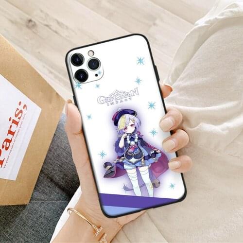 Genshin Impact Qiqi manga anime silicone Phone Case FOR iPhone Se 6 6s 7 8 Plus X Xr Xs 11 12 Mini Pro Max Glass Cover Shell