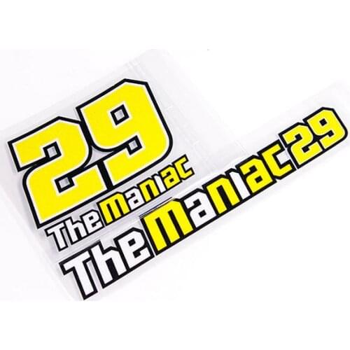 Reflective vinyl motorsport 29 THE MANIAC stickers Andrea Lannone 29 car styling race decals motorcycle racing sticker for bike
