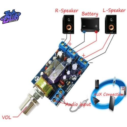 TEA2025B 2.0 Stereo Dual Channel 2CH Mini 3W+3W Audio Amplifier Board Module For PC Speaker 5V 9V 12V CAR