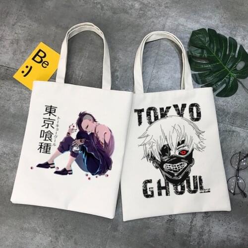 Tokyo Ghoul Ken Kaneki Japanese Anime Kaneki Ken Graphic Cartoon Print Shopping Bags Girls Fashion Casual Pacakge Hand Bag