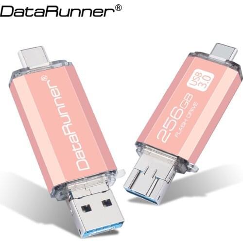 DataRunner 3 in 1 High Speed OTG USB Flash Drive TYPE C Pen Drive 512GB 256GB 128GB 64GB 32GB Pendrive USB 3.0 Memory Stick