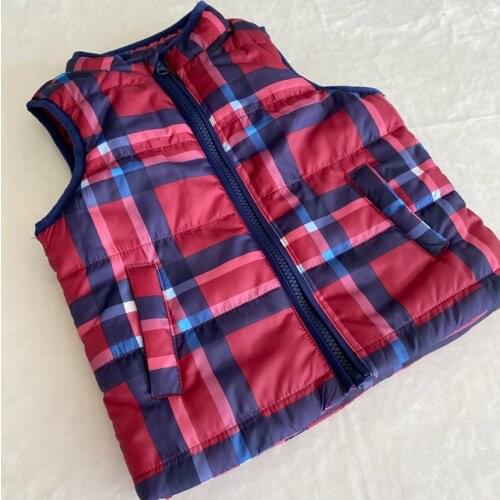 Boy Warm Polyfill Vest 2020 Autumn Baby Boy Waistcoat Kids Outerwear Vest Child Clothing Boys Plaid Jackets Childrens Vest