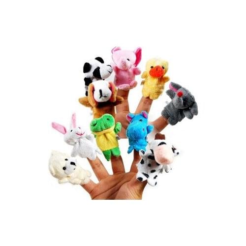 10pcs/lot Finger Puppet Velvet Animal Puppet Learn Story Play Game Baby Boy Finger Toys