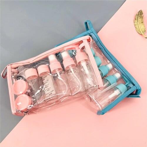 10 Pcs/Set Professional Portable Travel Cosmetic Bottle Points Bottling Sets Plastic Material Refillable Travel Cosmetic Bottle