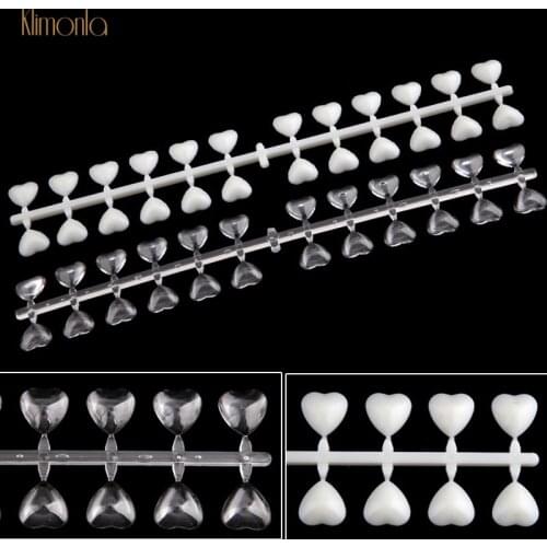 2pcs/lot Nail Tips Color Chart Heart Design Nail Art Display UV Gel Polish Manicure Practice Board Acrylic Nail Beauty Tools