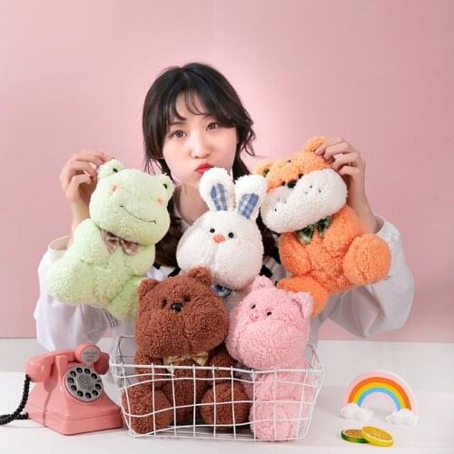 23cm Cartoon Plush Doll Tiger&Pig& Bear&Rabbit&Frog Animal Toy Children Comfort Doll Soft Pillow Sofa Cushion Boy Girl Baby Gift
