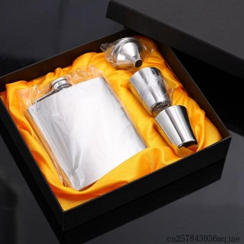 30Sets 7oz Stainless Steel Hip Flasks Set Luxury Alcohol Hip Flasks with Gift Boxes Packing Whiskey Wine Bottles Drinkware