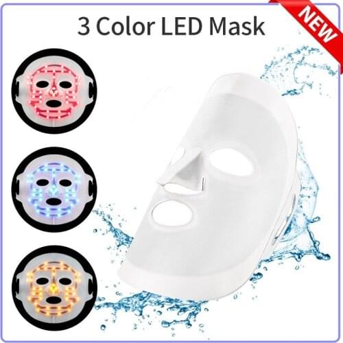 3D Silicone LED Face Mask Light Photon Therapy LED Facial Mask Skin Beauty Device Rejuvenation Brighten Acne Removal Anti-aging