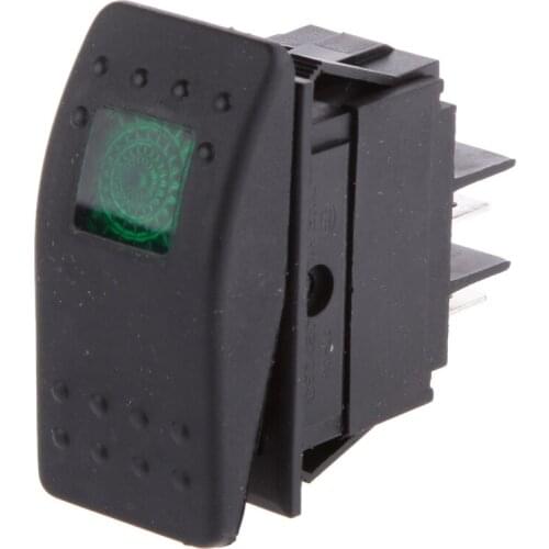 4 Pin Waterproof 12V 20A Bar Rocker Toggle Switch LED Light Car Boat Green