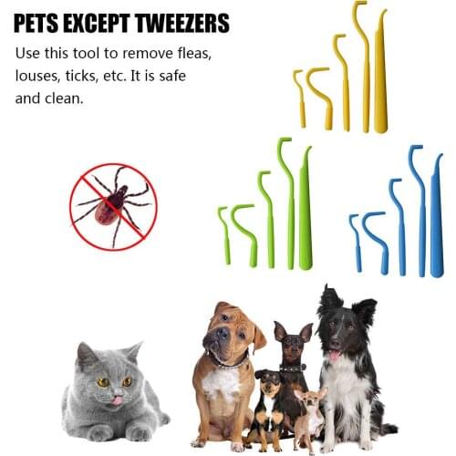 5pcs/lot Pet Cats Dog Tick Removal Tool Flea Louse Clipper Dual Teeth Cleaning Mites Twist Hook Remover Pet Supplies