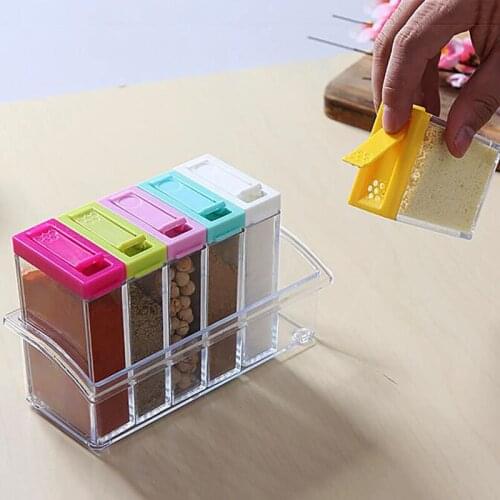 6Pcs/Set Salt and Pepper Shakers Jars for Spices Seasoning Herb Spice Storage Containers Bottle Condiment Salt Box Dropship