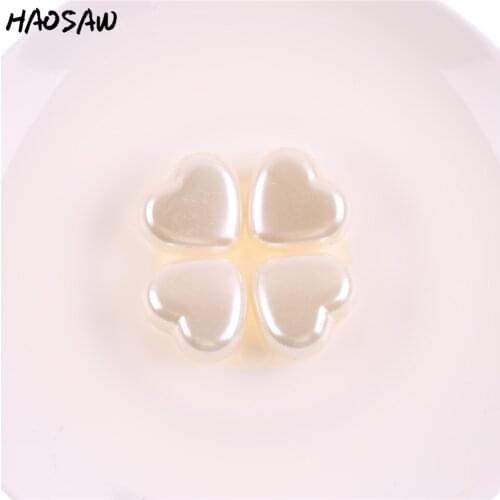 70Pcs/Lot Valentines Day Style 25mm Ivory Color Heart Acrylic Pearl Statement Beads For DIY Jewelry KQWB-517779