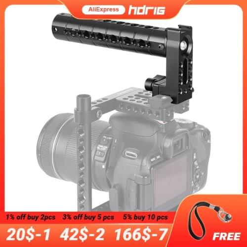 HDRIG Aluminum Top Cheese Handle Grip With Quick Release NATO Clamp And 70mm For DSLR Camera Cage Rig Photo Studio
