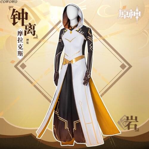 Anime! Genshin Impact Zhongli Morax Game Suit Handsome Uniform Cosplay Costume Halloween Carnival Party Outfit For Men 2021 NEW