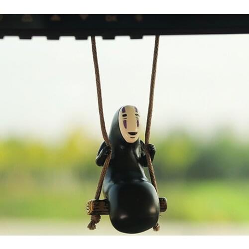 Car Pendant Ornaments Cute Anime Faceless Male Car Rearview Mirror Automobile Pendant Hanging Suspension Decoration Accessories