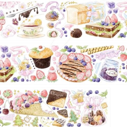 Big Size Sweet Tea Time Washi Tapes Bullet Journal Masking Tape Adhesive Tape DIY Scrapbooking Washi Stickers