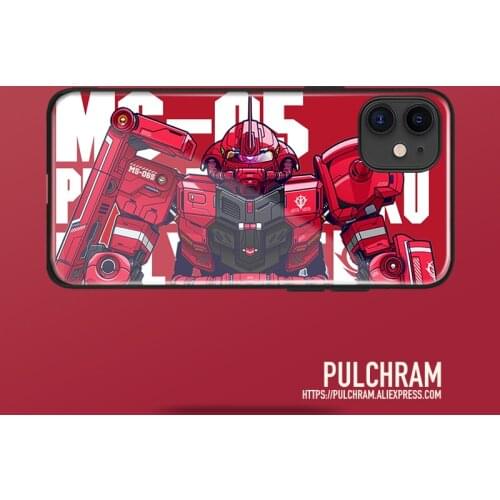 MS-05 Zaku gundam Glass Soft Silicone Phone Case Cover Shell for IPhone SE 6s 7 8 Plus X XR XS 11 12 Mini Pro Max