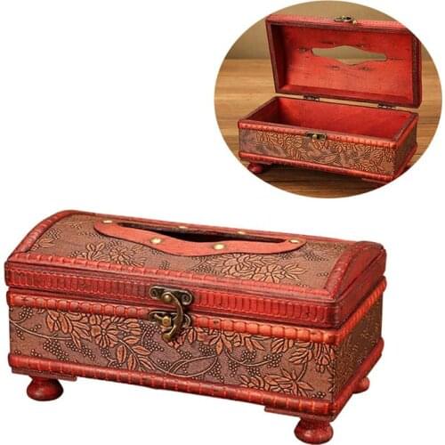 Wooden Tissue Box Holder Kitchen Tissue Box Organizer Desktop Napkin Case Paper Storage Box Decorative Crafts Container