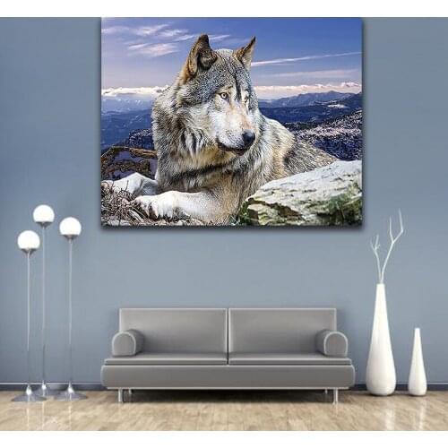 DIY colorings pictures by numbers with colors Plateau lone wolf picture drawing painting by numbers framed Home