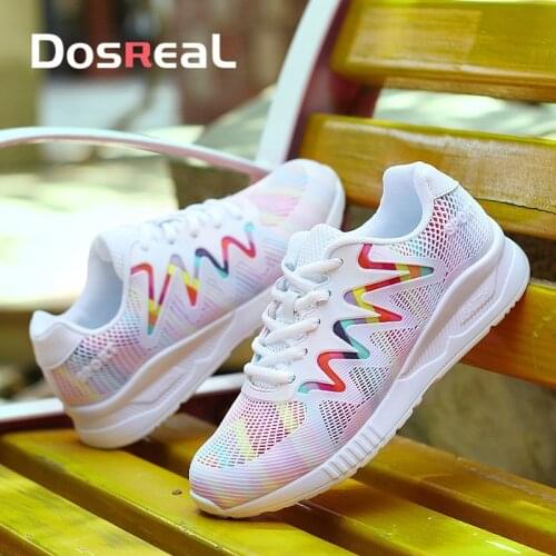 Dosreal Women Sneakers Shoes Rainbow Shoes For Females Casual Flats Shoe Vulcanized Shoe Spring Breathable Comfort Walking Shoes