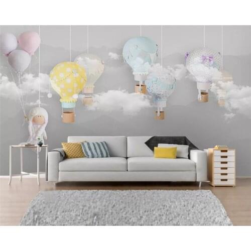 Beibehang Customized eco-friendly wallpaper Nordic minimalist giraffe balloon children room background wall papers home decor