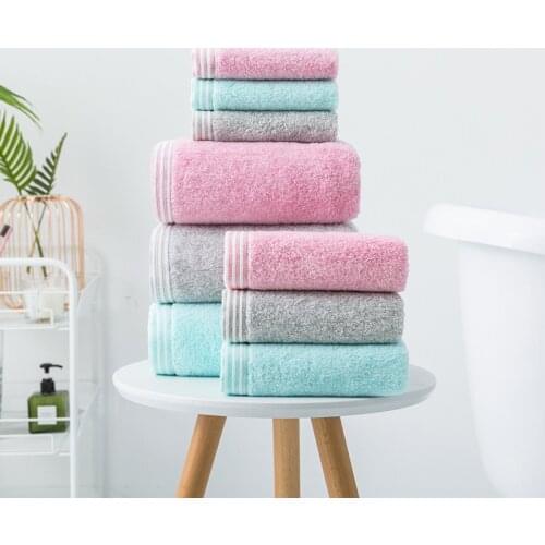 Cotton Face Hand Towel Bath Towel Set Absorbent Bathrobe Gym Sports Towel Beach Pool Wear Hotel Beauty Salon Spa Sauna Wrap T49