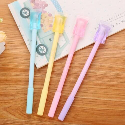 Candy Gel Pen 0.5mm Kawaii Stationery Gel Pens Cartoon Students Cute Pen Black Writing Pen Kawaii School Supplies