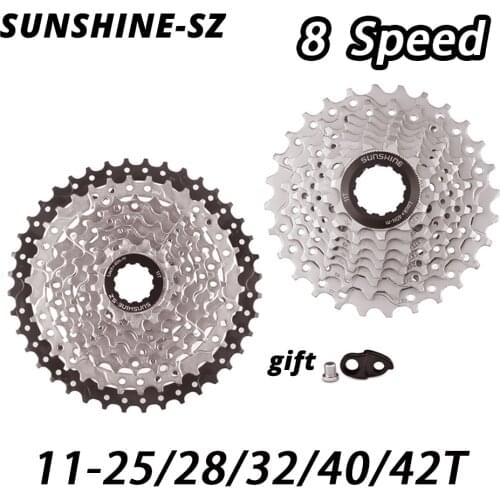 SUNSHINE New 8 speed Freewheel MTB Road bike 8S Cassettes 25t 28t 32t 40t 42T Flywheel for M310 M360 Alivio M410 HG31-8