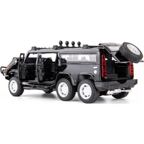 1/32 Diecast Alloy SUV Car Model Off-road Vehicles Children Toy Metal Extended Edition Car Model 7 Doors Opened With Light Music