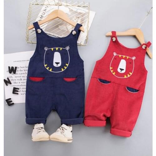 Baywell Toddler Baby Boys Girls Clothing Cartoon Sleeveless Baby Corduroy Kids Jumpsuit Spring Autumn Baby Suspender Overalls