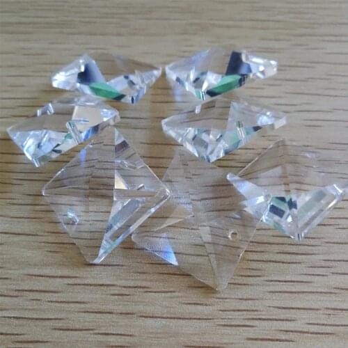 2800pcs/lot 20mm Square Beads Crystal Prism Parts In 2 Holes DIY Wedding Chandelier Lamp Beads Dress The Christmas Trees