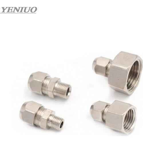 Metric 10*1mm 14*1.5mm 16*1.5mm 20*1.5mm Female Thread or Male Thread Clip Connect Brass Pipe Fittings