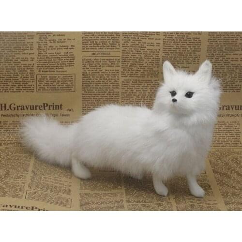 Cute simulation white fox toy polyethylene & furs fox standing fox doll about 26x7x15cm 1416