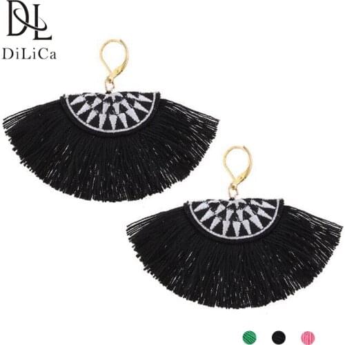 DiLiCa Fashion Women Tassel Earrings Bohemian Charms Earrings Fringe Boho Ethnic Jewelry Earring Brincos Feminino