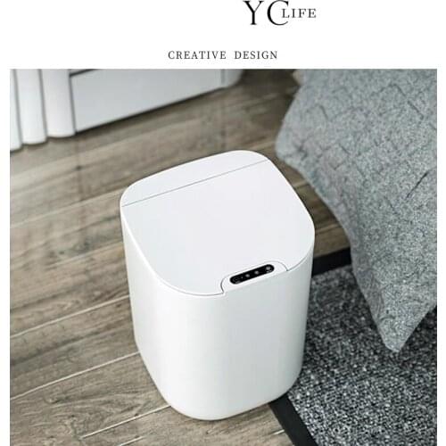Touchless Sensor Trash Can 16L Small Capacity Trash Can with Lid Sensor Kitchen Bin Recycling and Waste Slim Bin Sensor