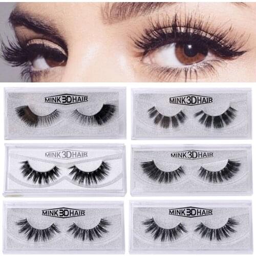 Mink Lashes 3D Mink Hair False Eyelashes Cruelty Free Lashes Handmade Reusable Natural Long Cross Eyelash Extension Makeup