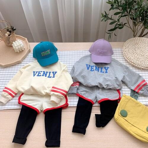 2 3 4 5 6 Years Toddler Girls Clothing Sets Spring Autumn Casual Sweatshirt Fake Two Pants 2pcs Baby Kids Sportswear Girl Suits