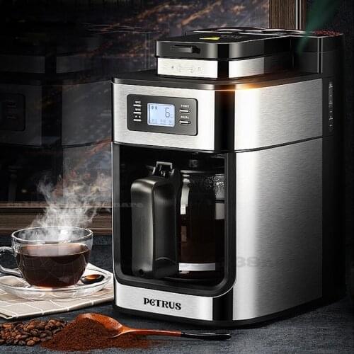 Full automatic coffee maker household American style drip espresso machine for grinding bean coffe machine portable coffee maker